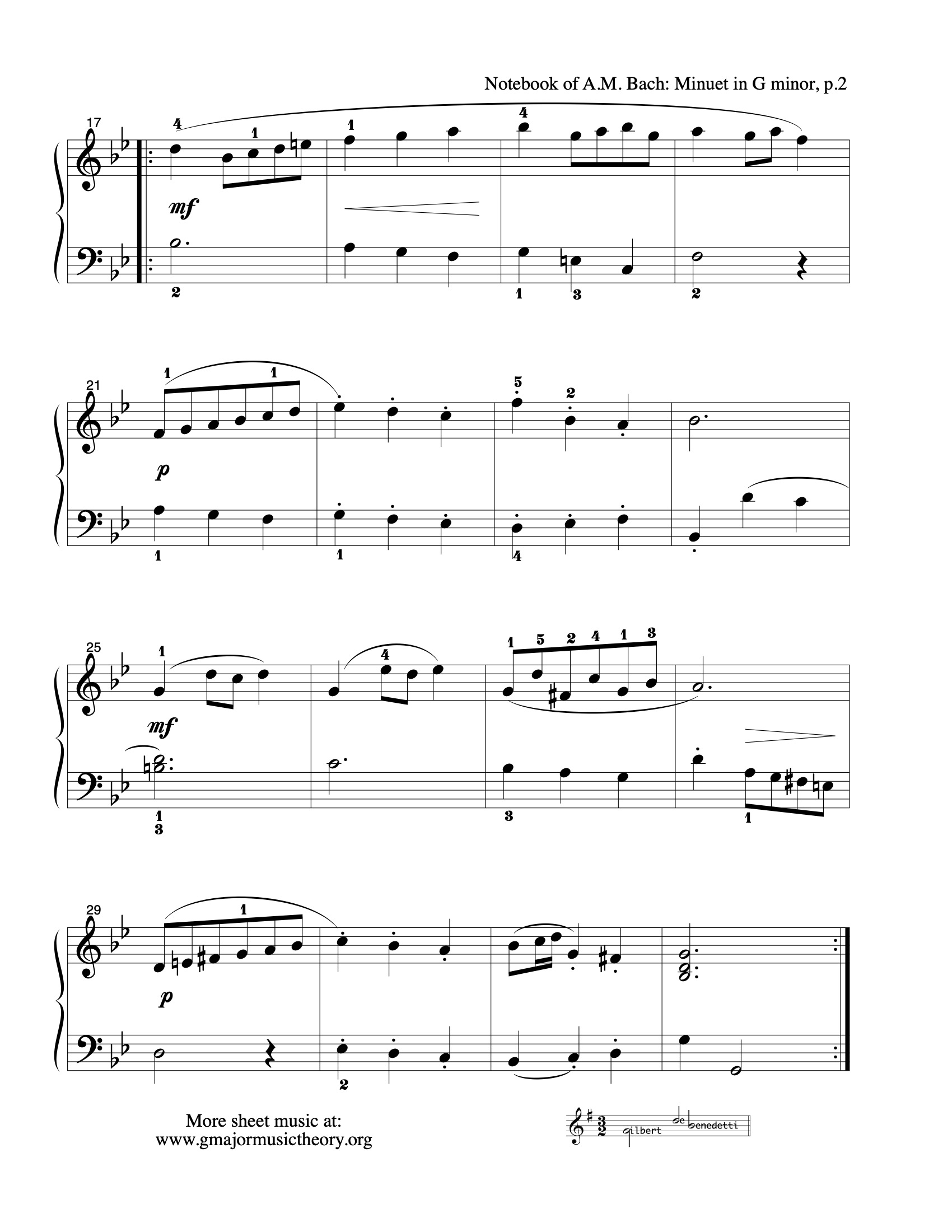 Minuet in G minor sheet music — page 2