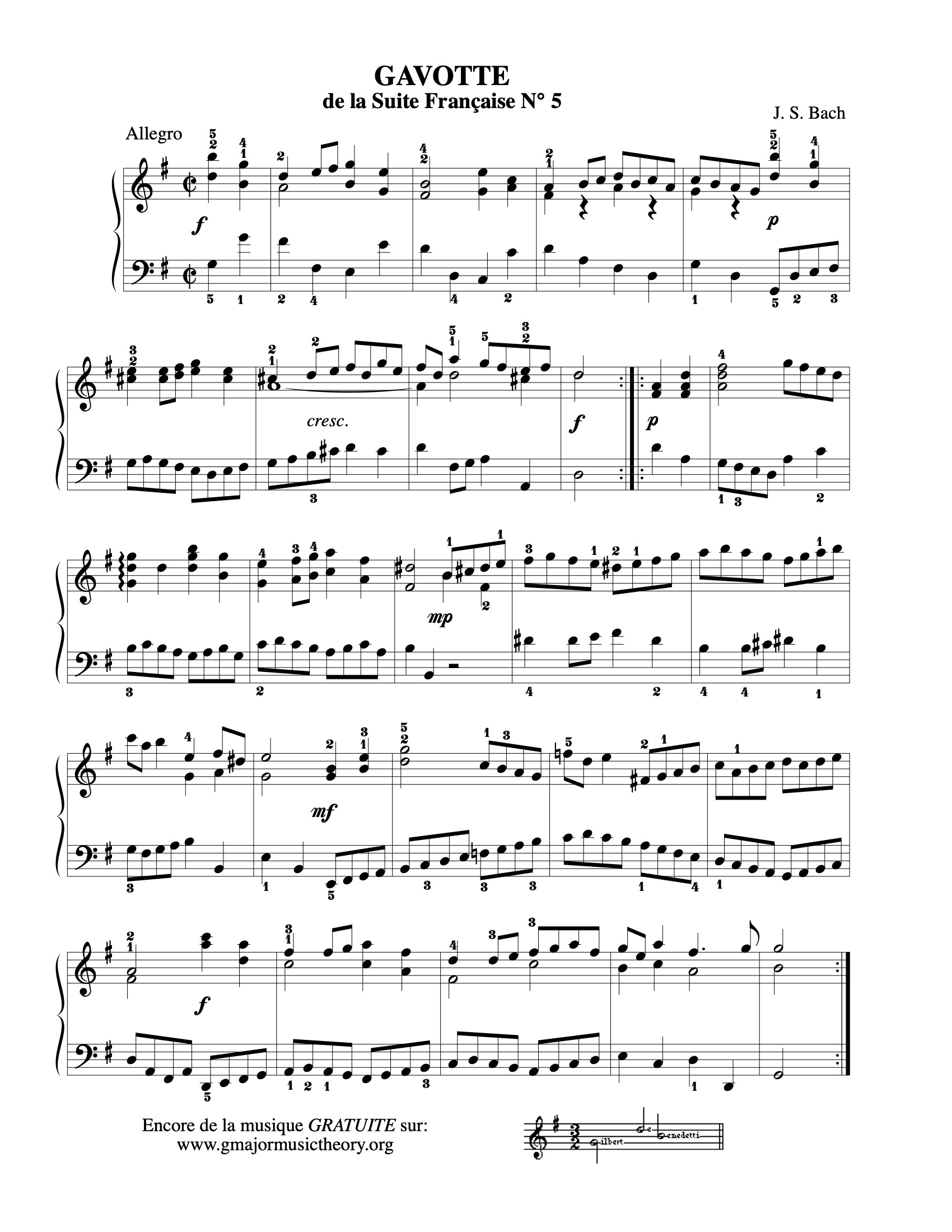Gavotte sheet music