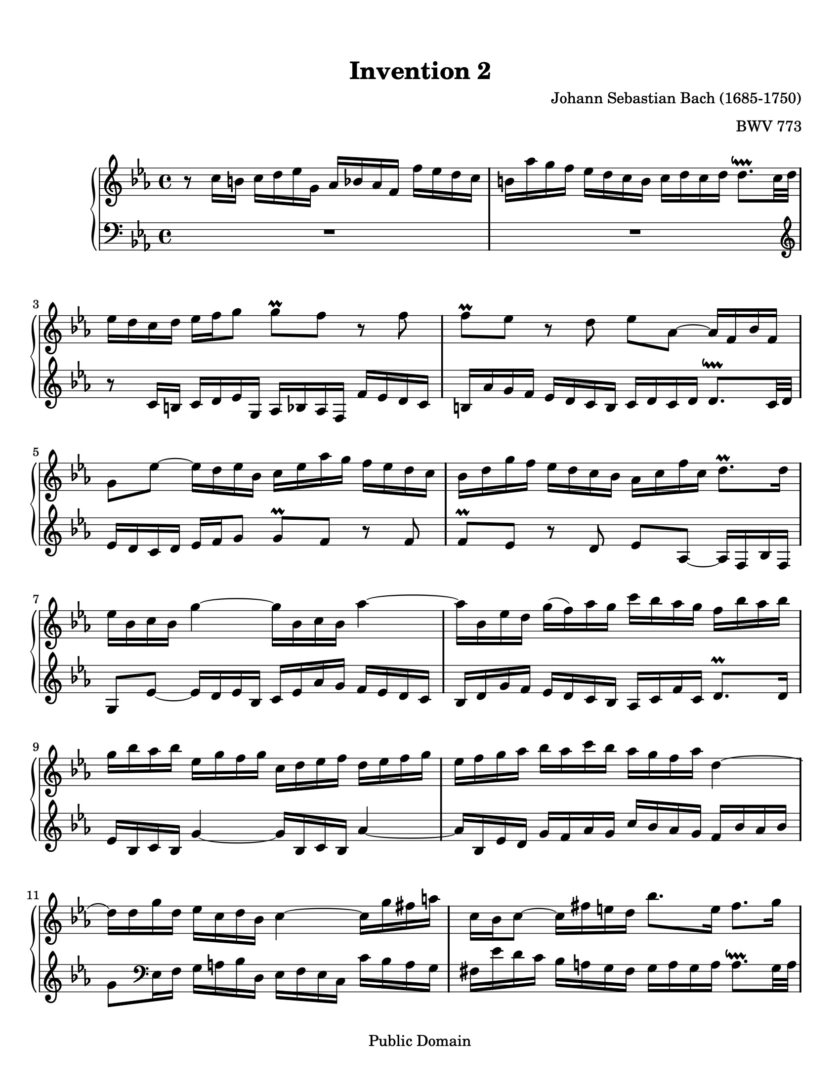 Invention No. 2 sheet music — page 1