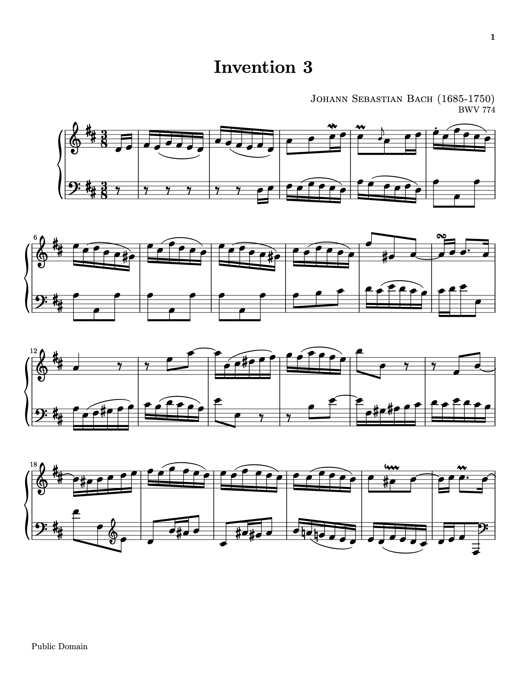 Invention No. 3 sheet music — page 1