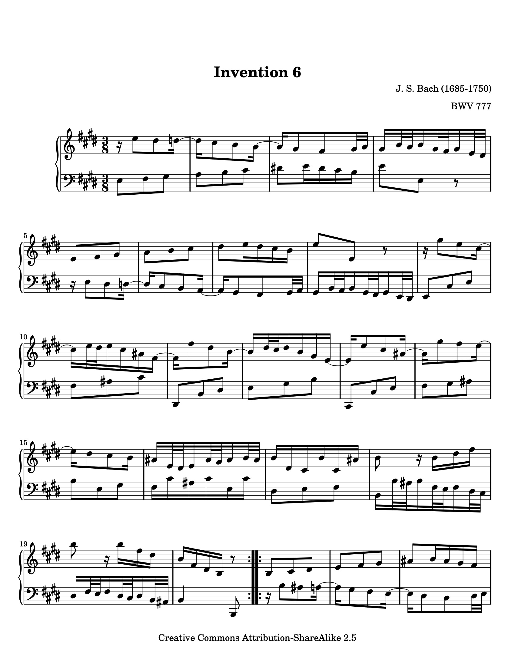 Invention No. 6 sheet music — page 1