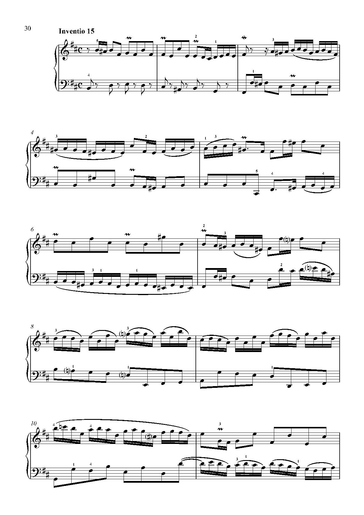 Invention No. 15 sheet music — page 1