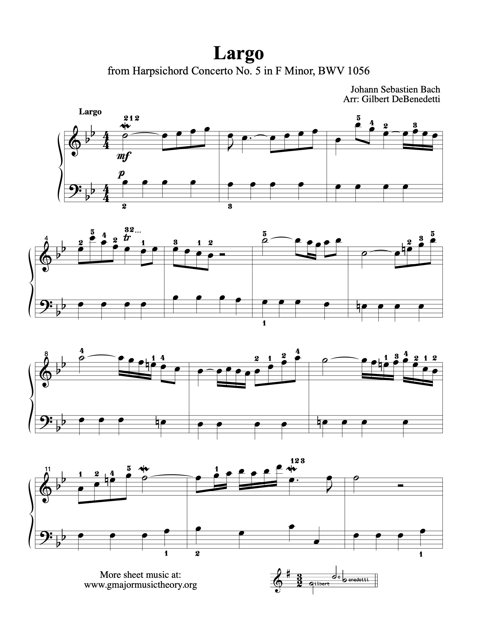 Largo sheet music — page 1