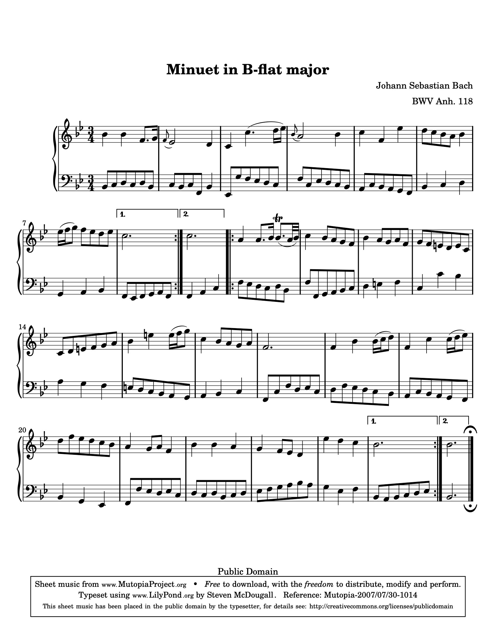 Minuet in B-flat sheet music