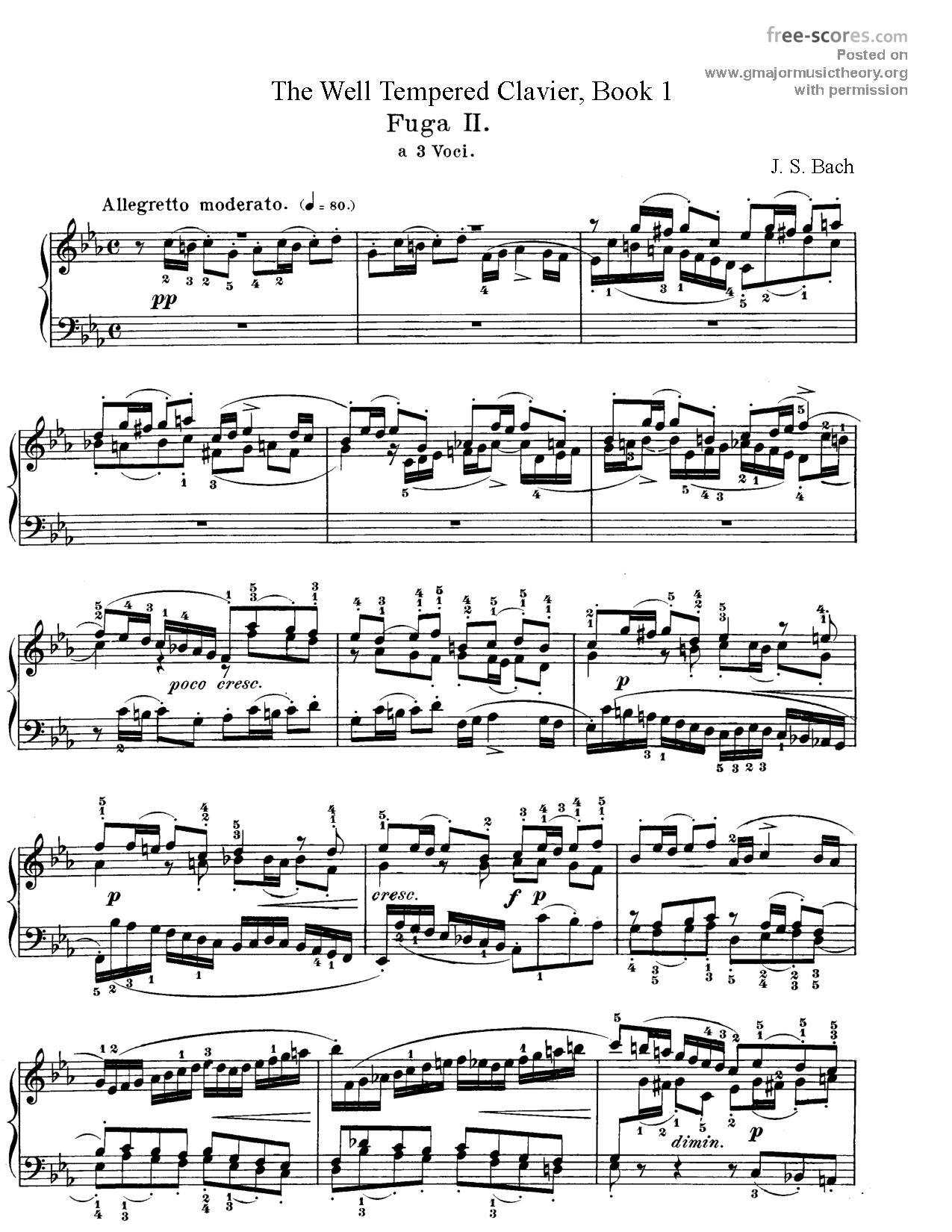 Prelude and Fugue in C minor sheet music — Fugue
