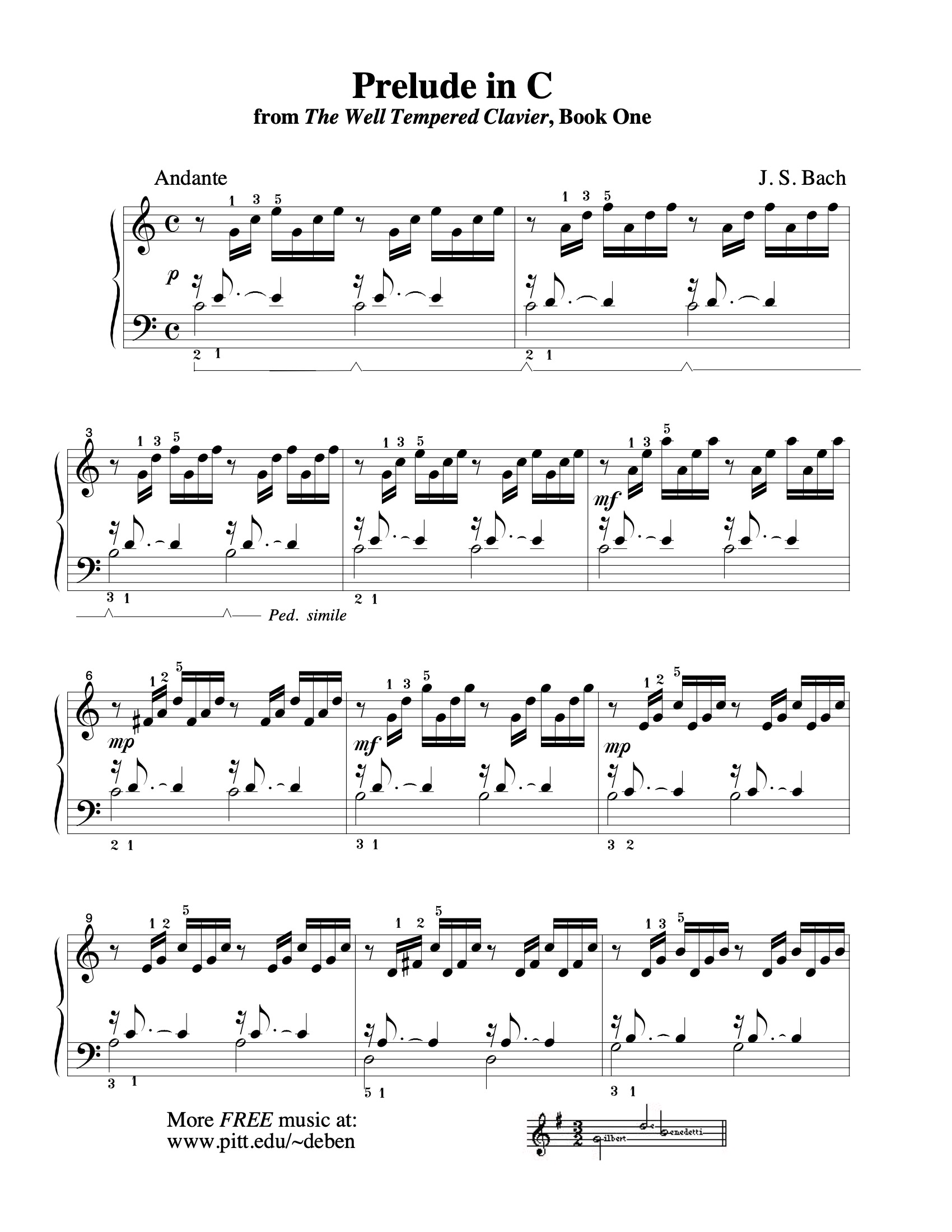 Prelude I in C sheet music — page 1
