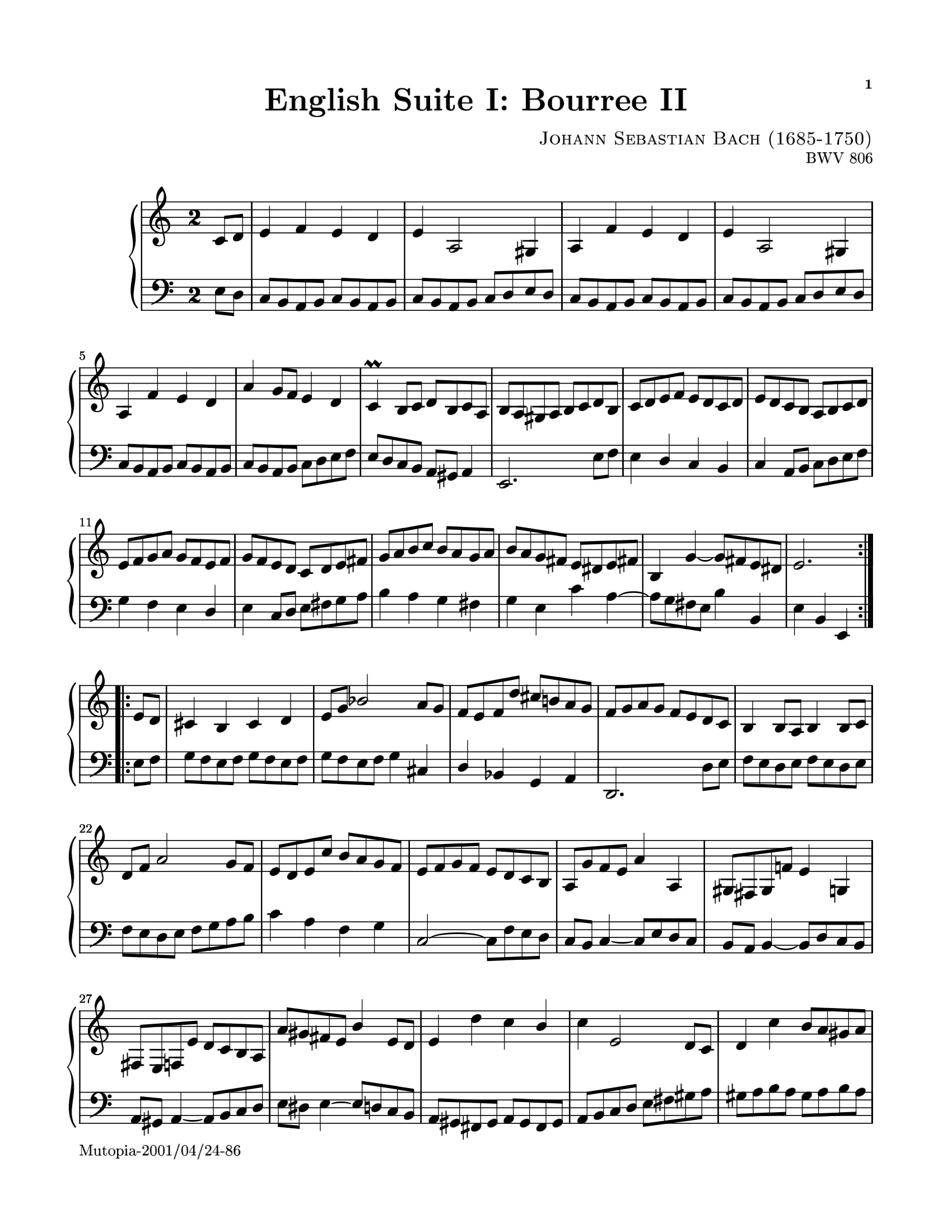 Bouree II sheet music — page 1