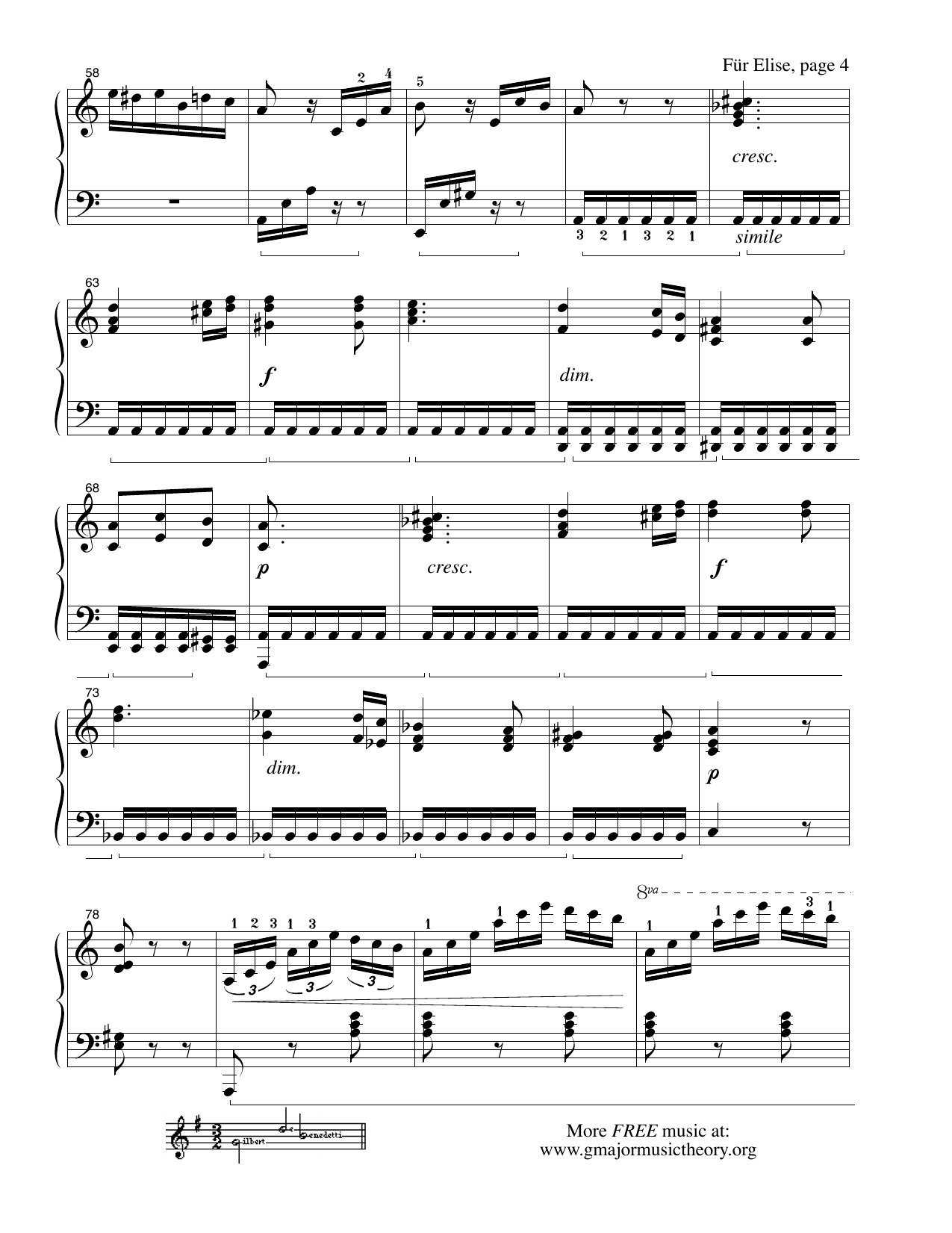 Für Elise sheet music — page 4