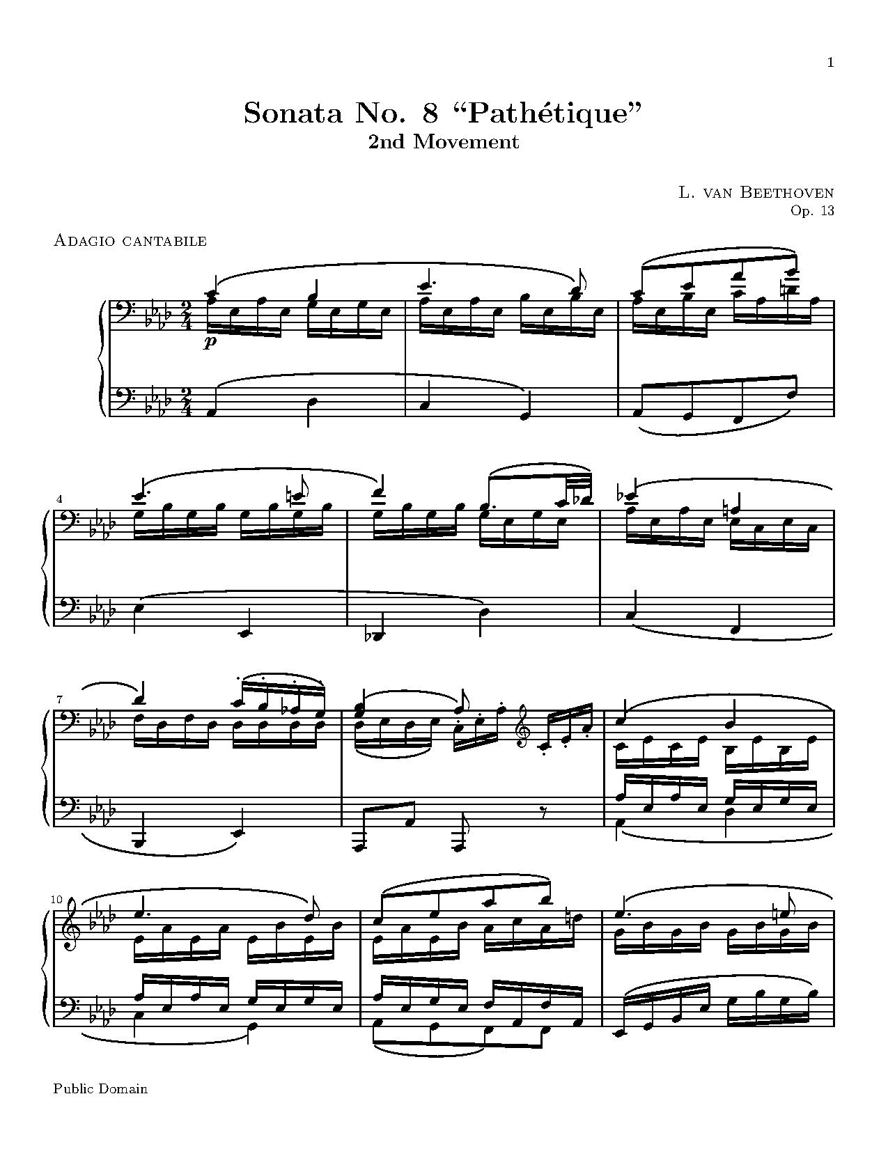 Sonata No. 8, Op. 13 sheet music — Movement II