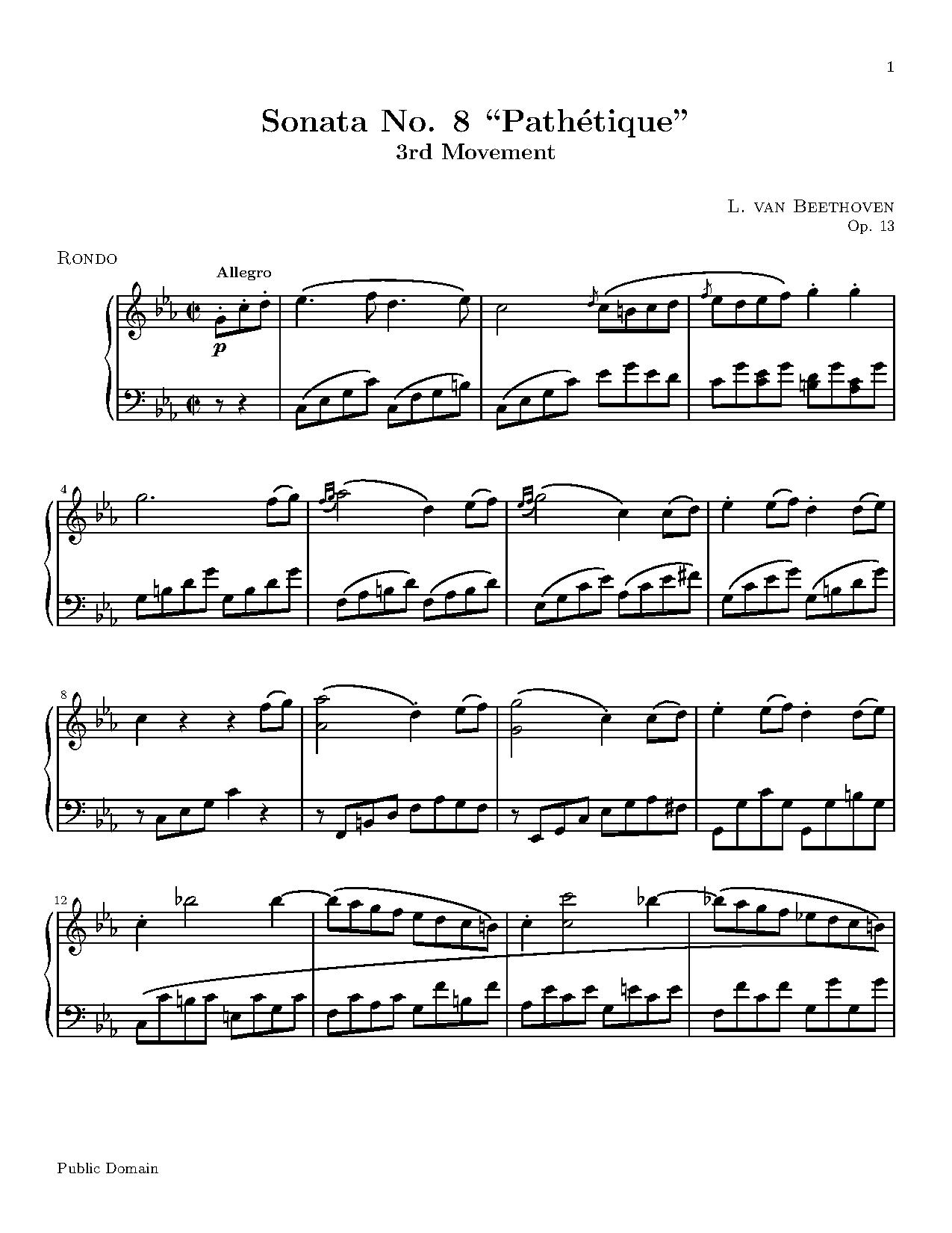 Sonata No. 8, Op. 13 sheet music — Movement III