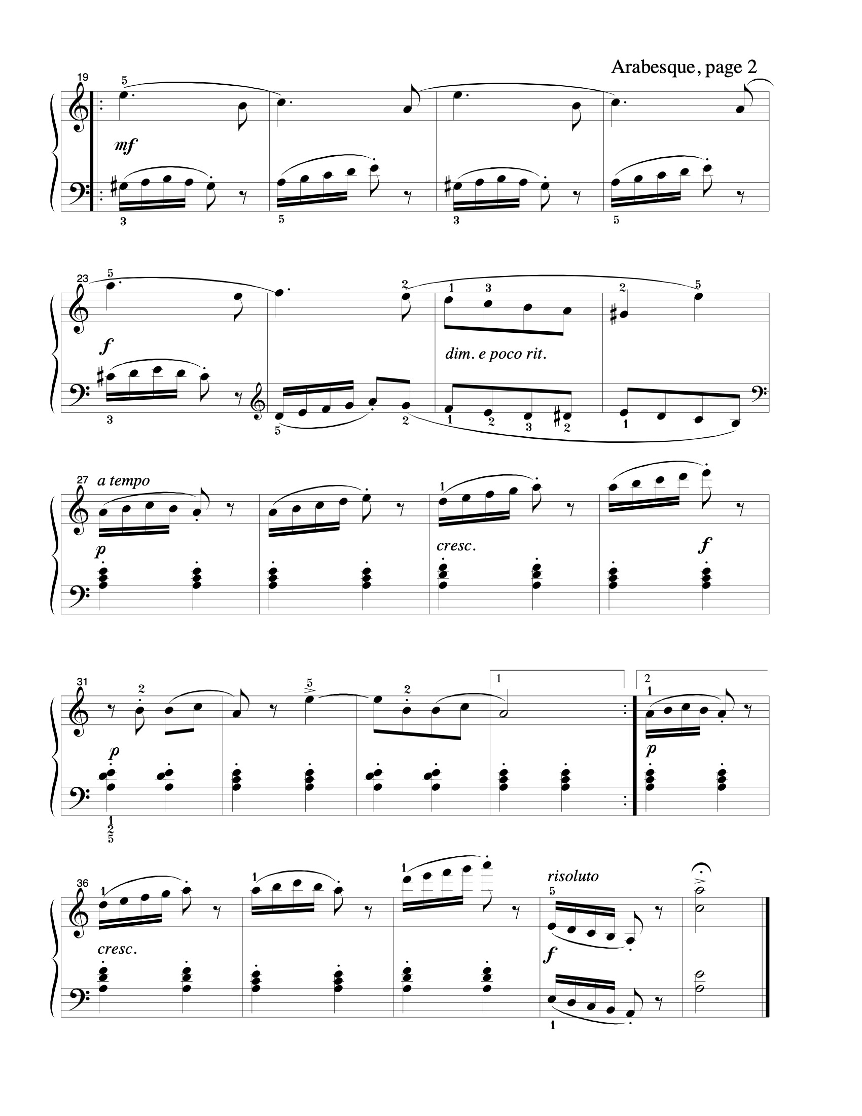 Arabesque sheet music — page 2