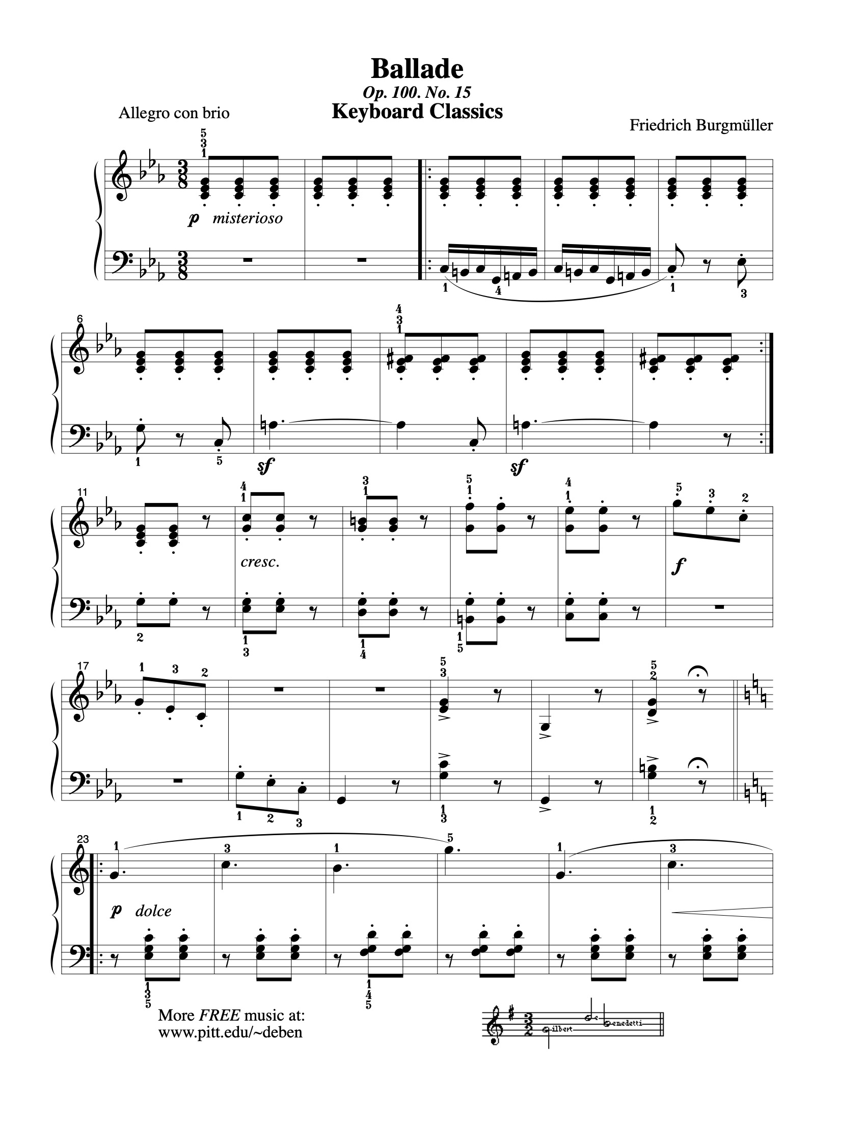 Ballade sheet music — page 1