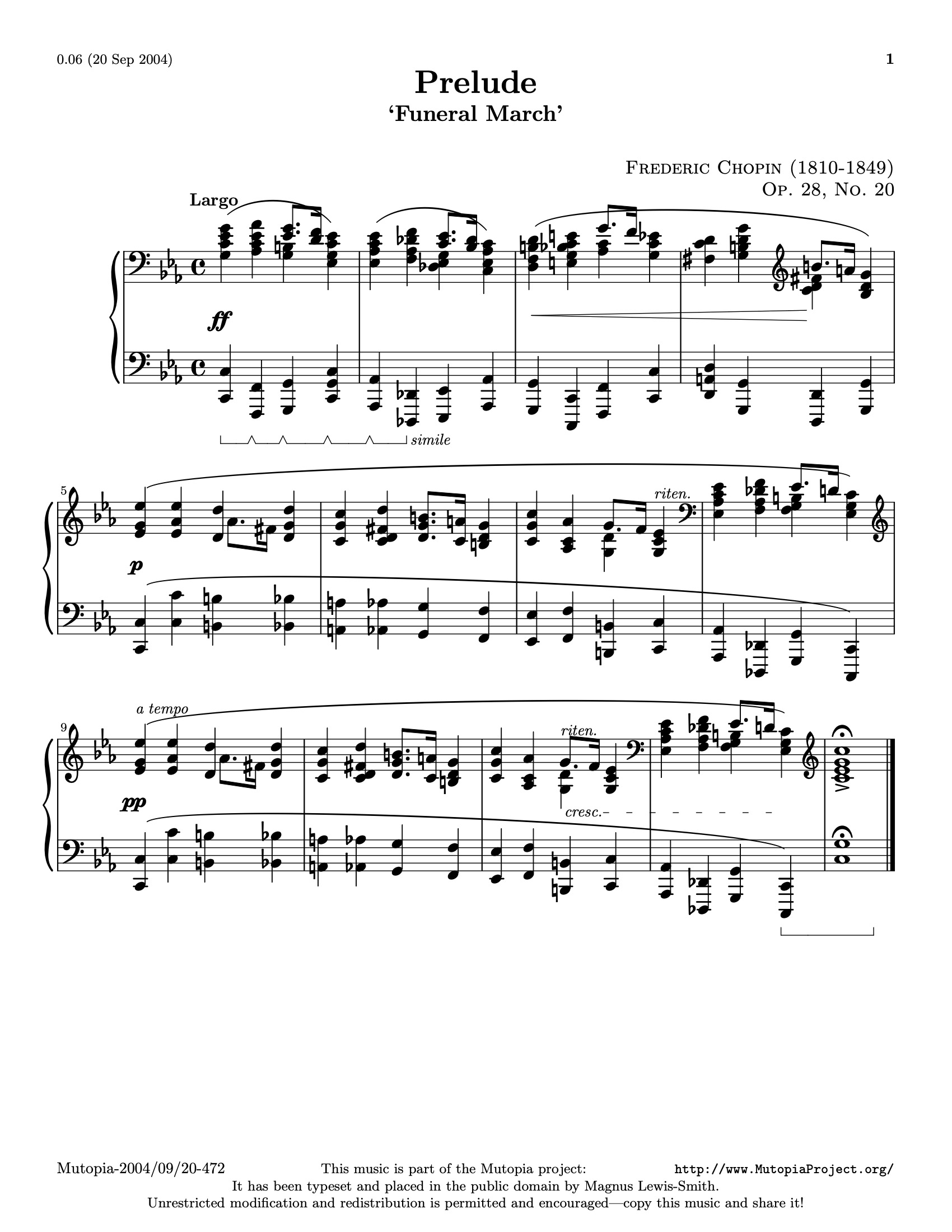 Prelude, Op. 28, No. 20 in C minor sheet music