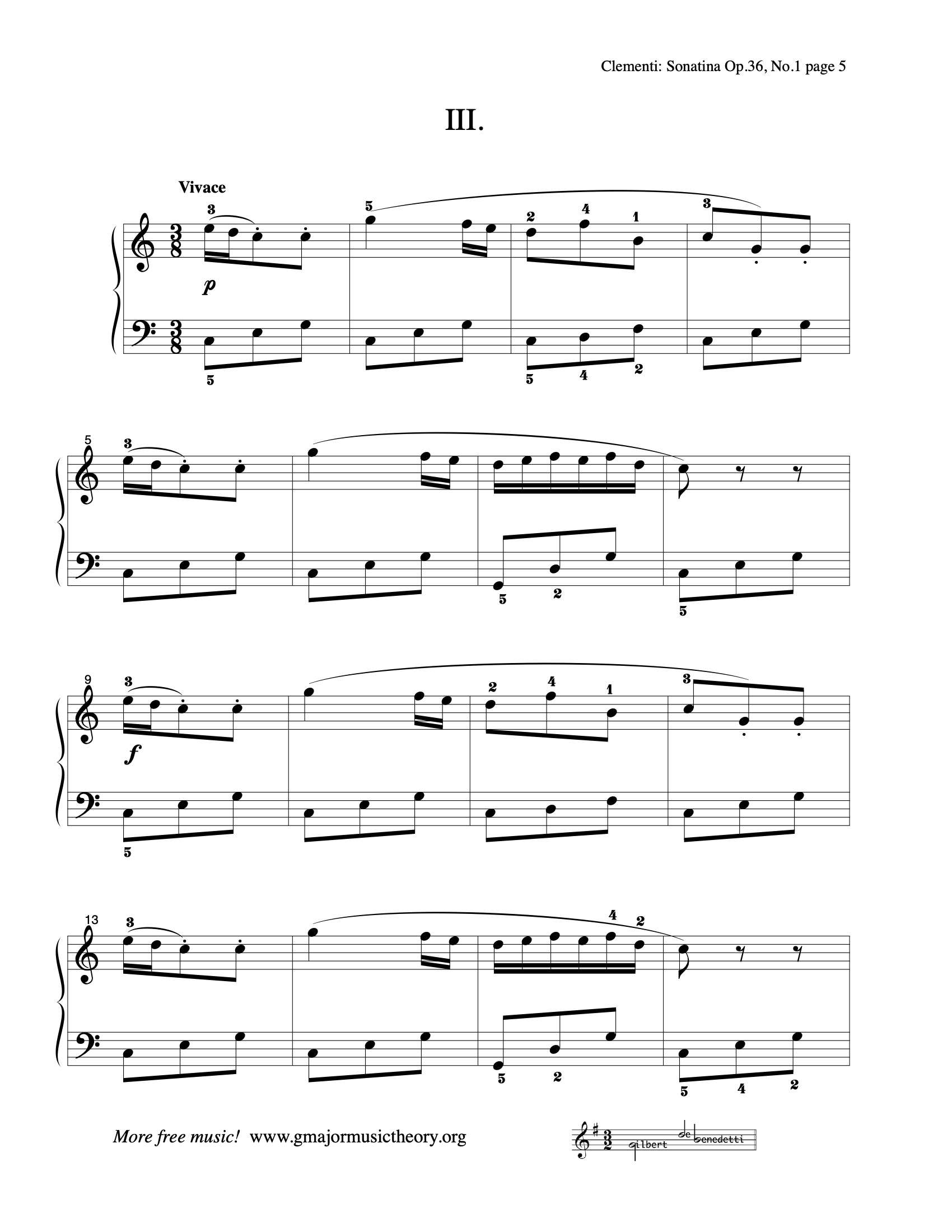 Sonatina Op. 36, No. 1 sheet music — Movement III