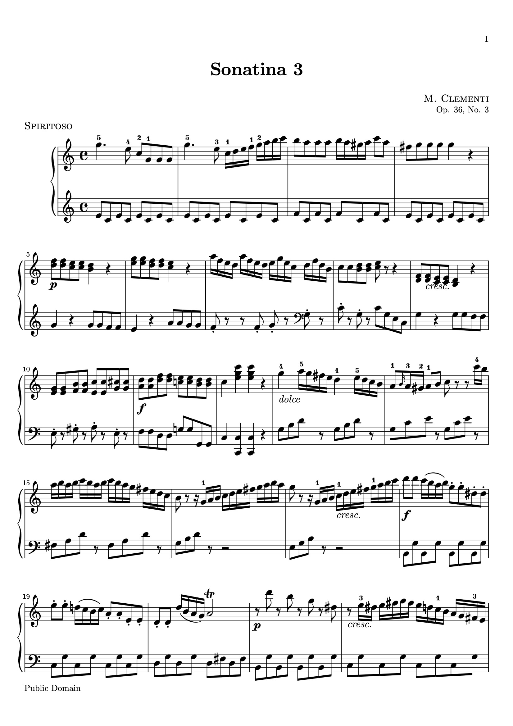 Sonatina Op. 36, No. 3 sheet music — Movement I