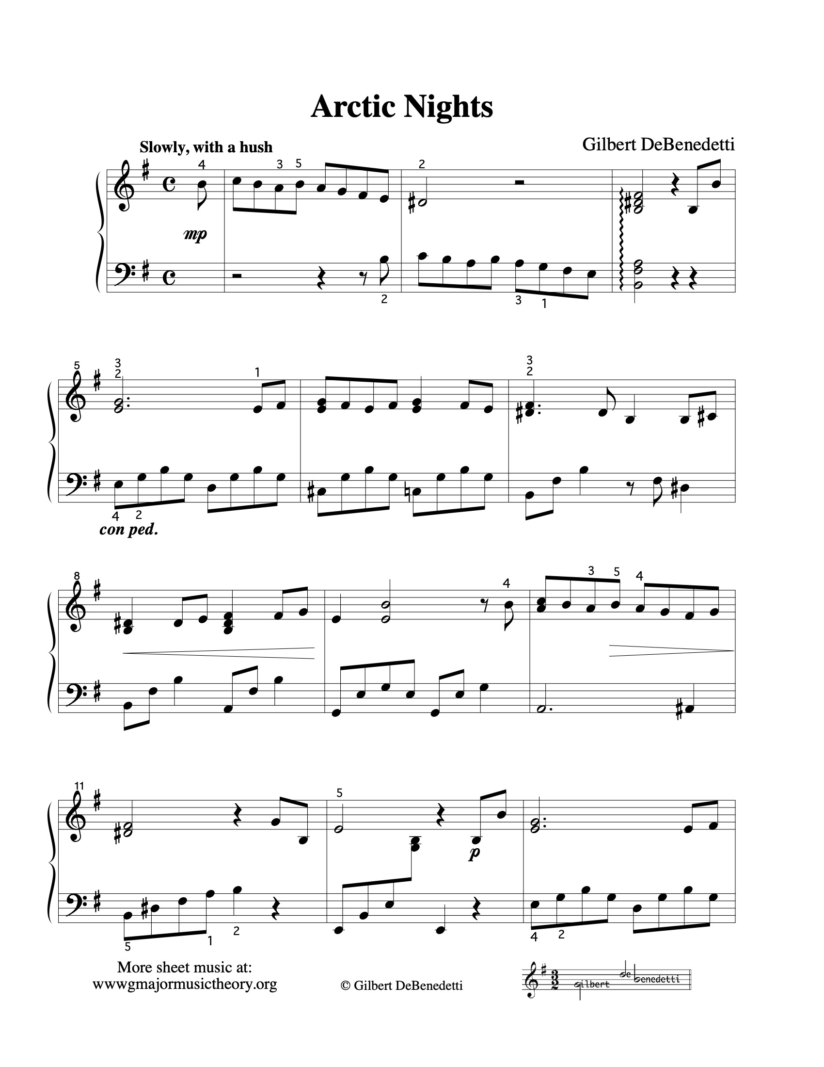 Arctic Nights sheet music — page 1