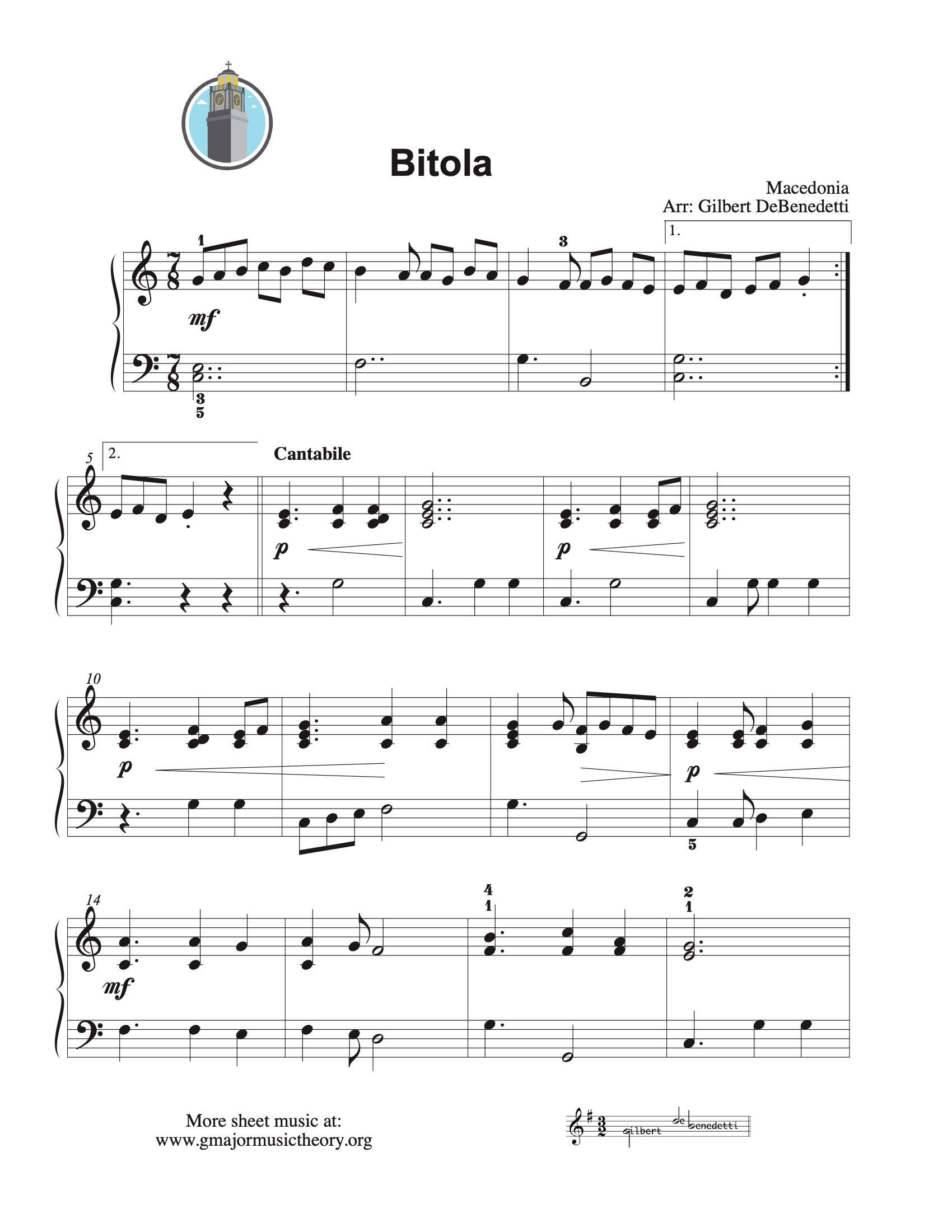 Bitola sheet music — page 1
