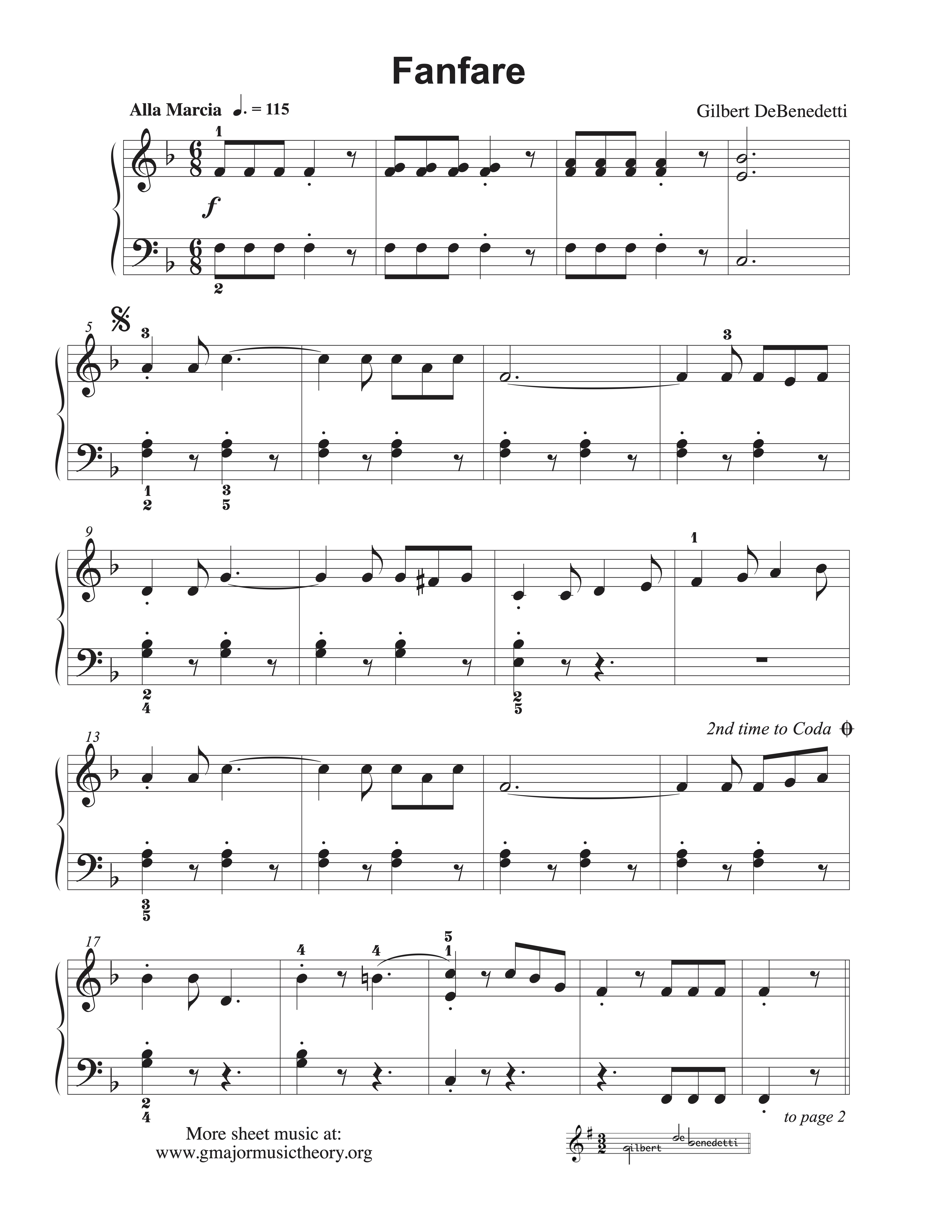 Fanfare sheet music — page 1