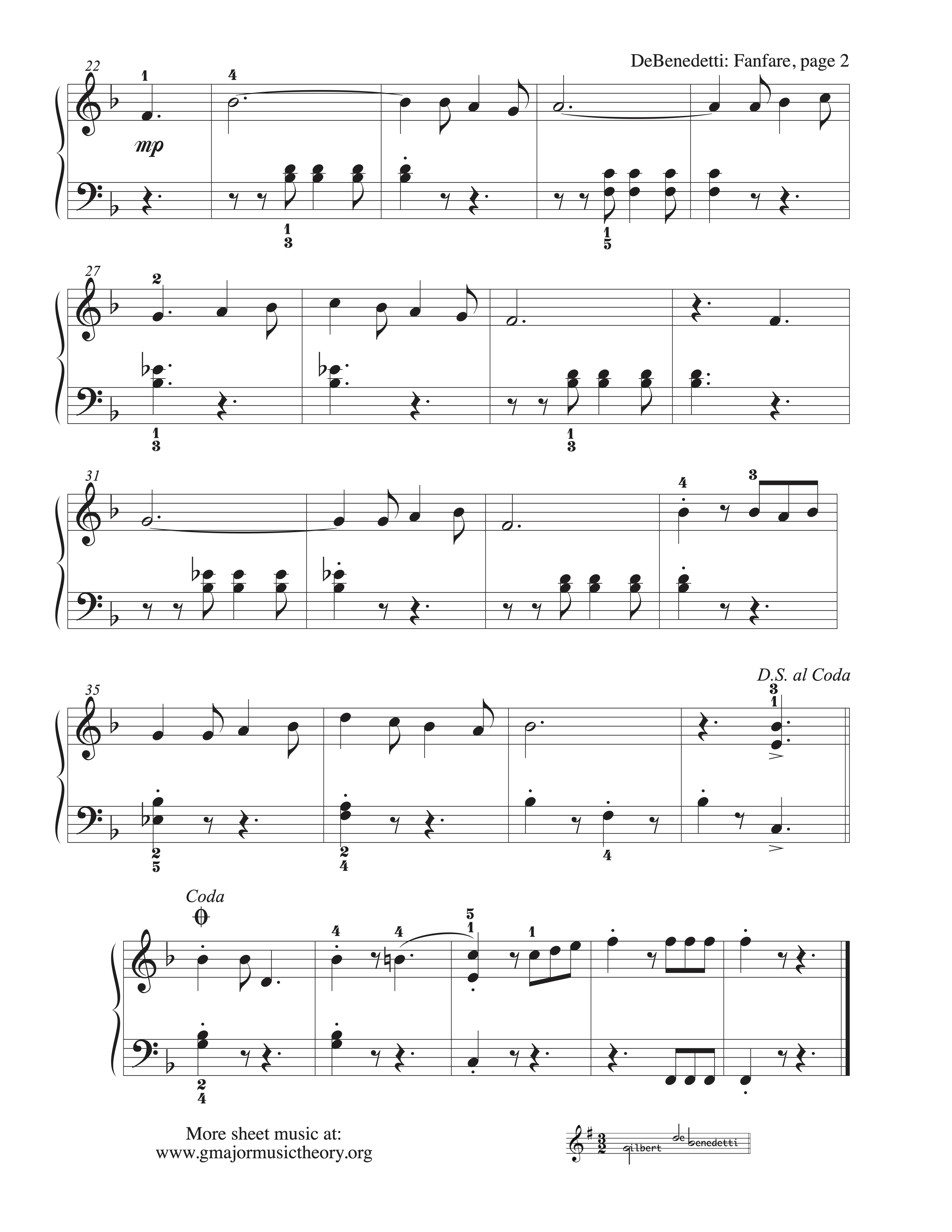 Fanfare sheet music — page 2