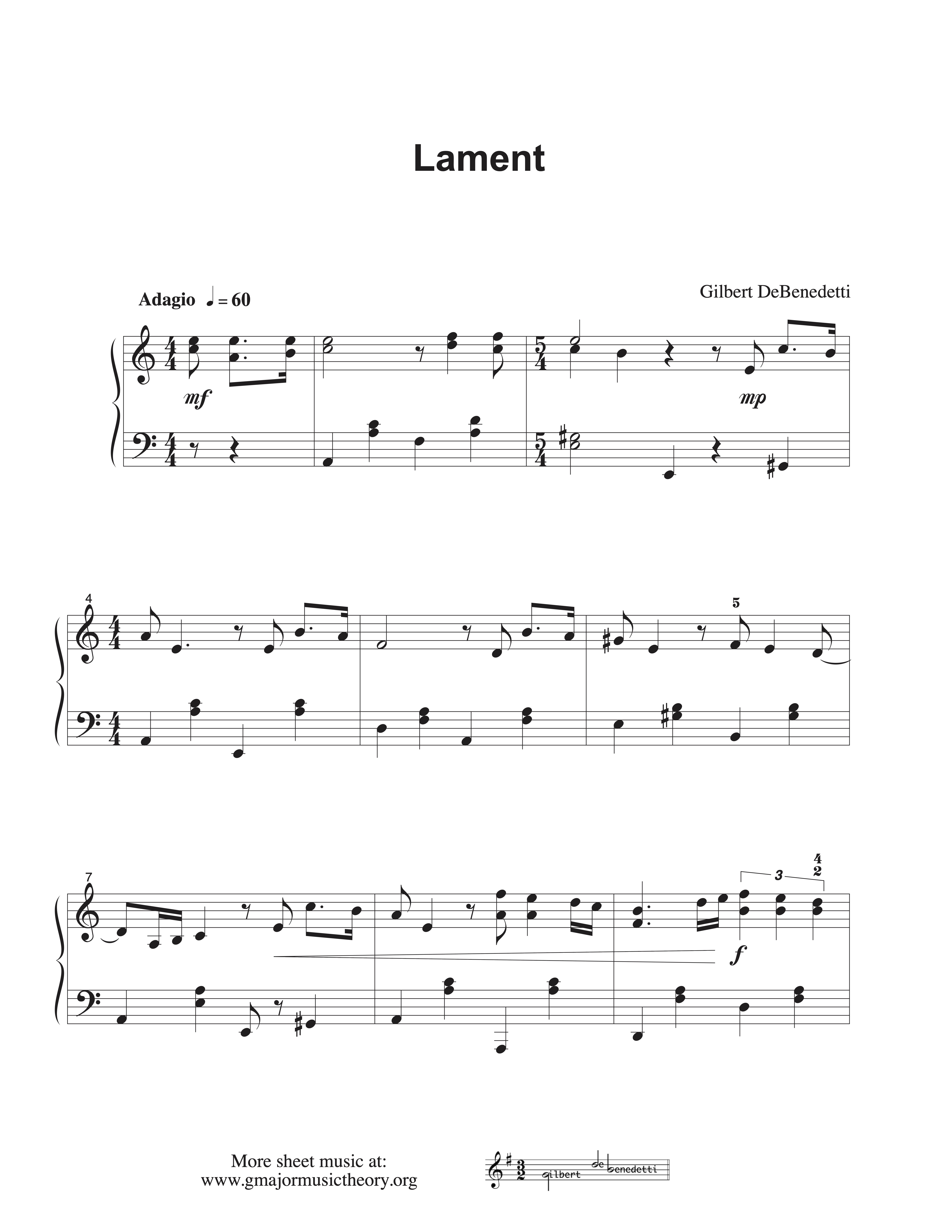 Lament sheet music — page 1