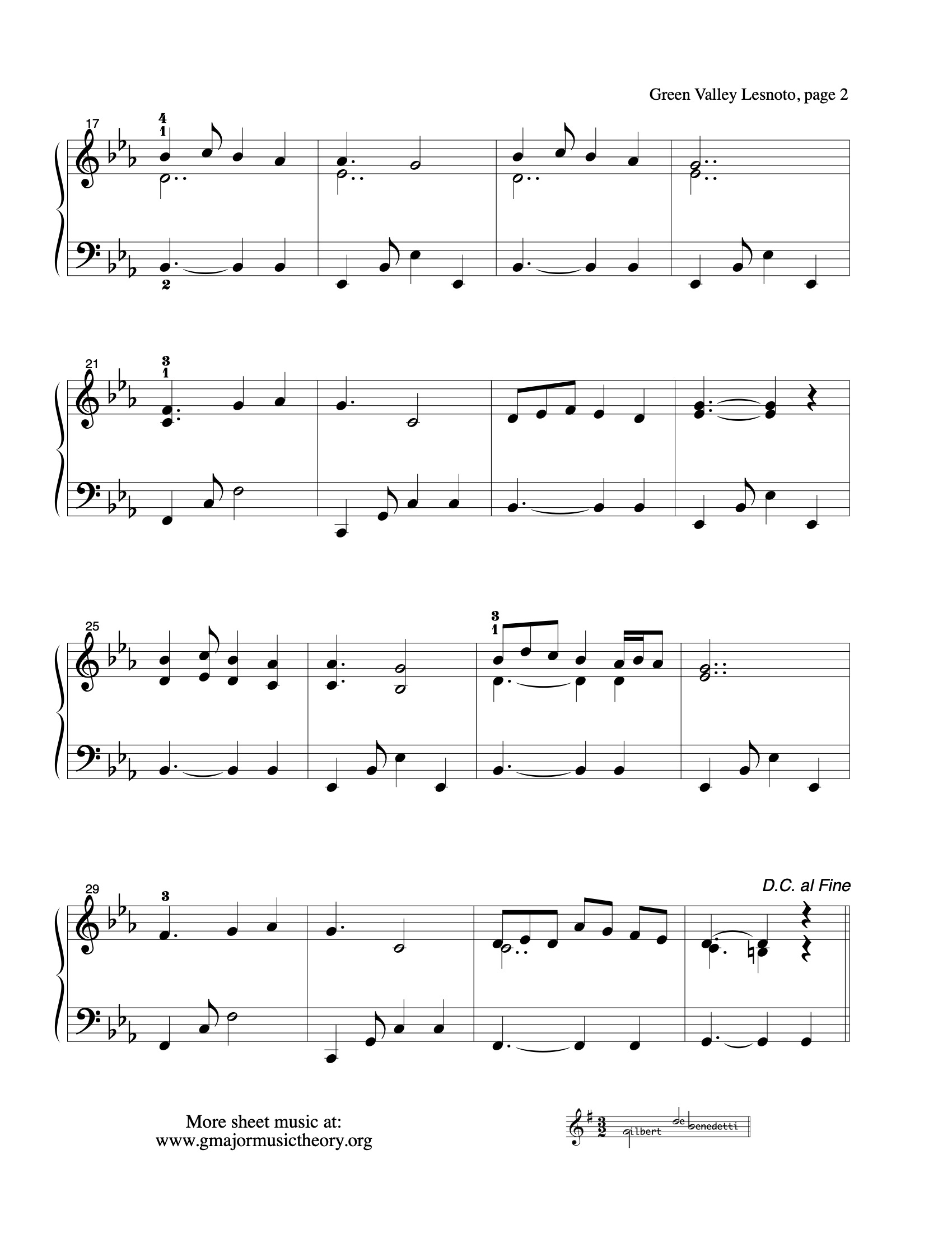 Green Valley Lesnoto sheet music — page 2