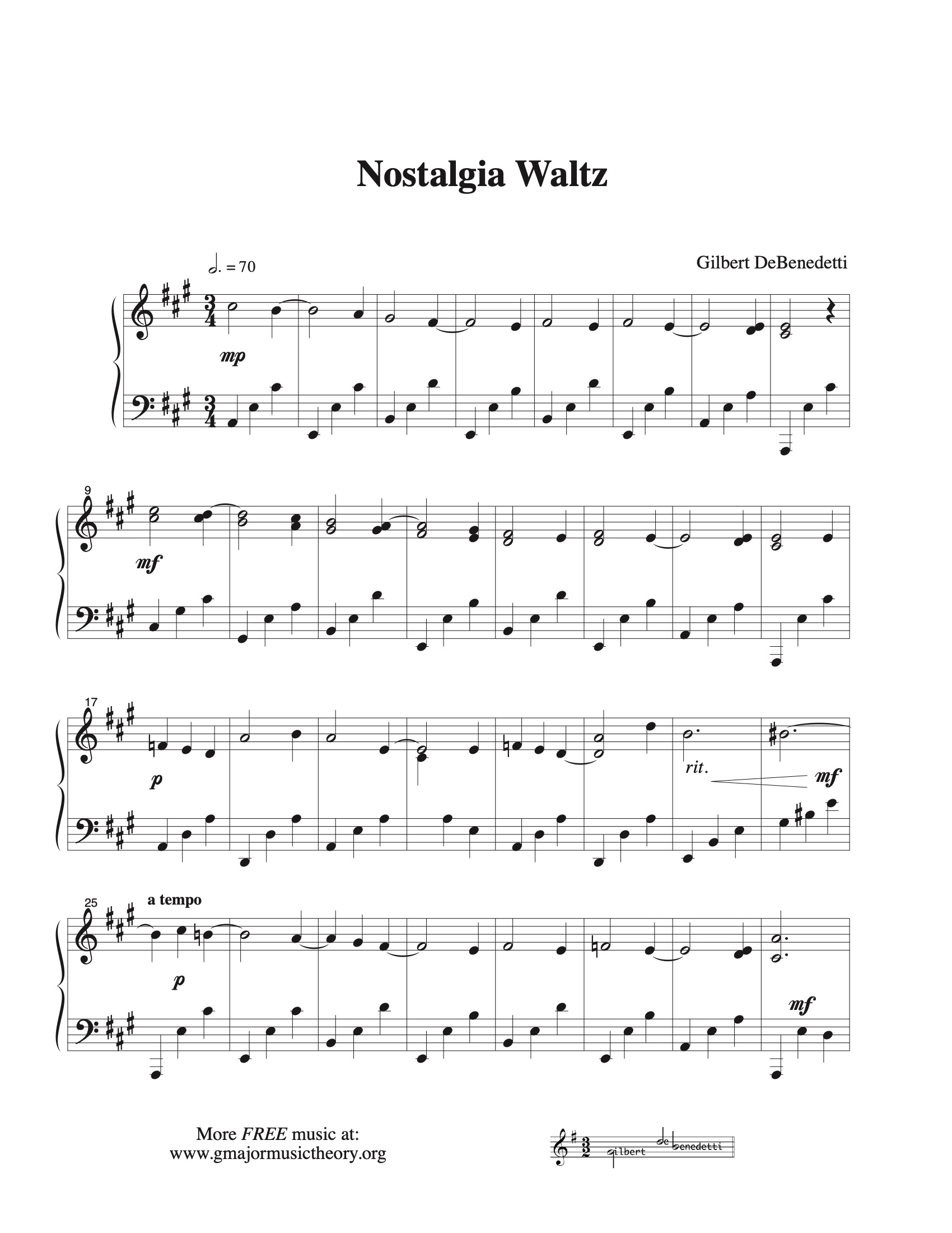 Nostalgia Waltz sheet music — page 1