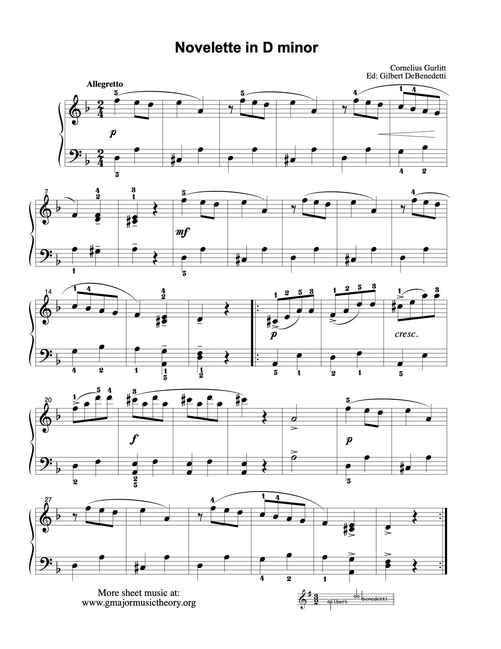 Novelette sheet music