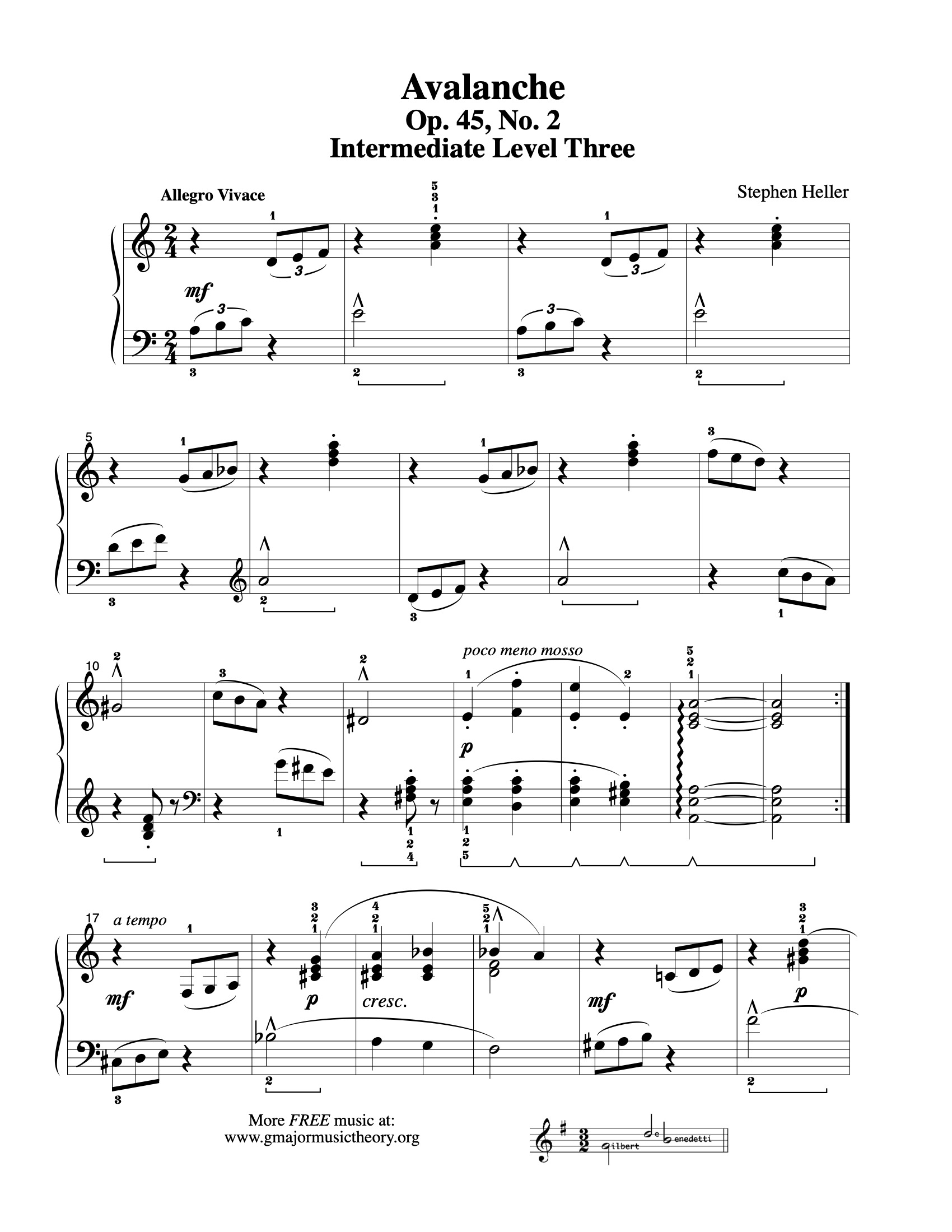 Avalanche sheet music — page 1