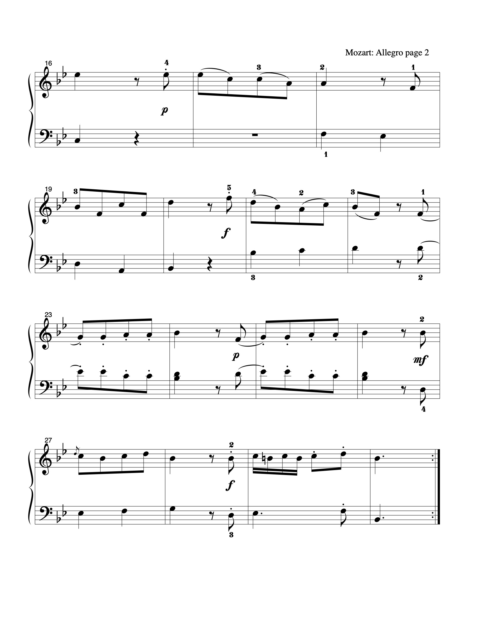 Allegro sheet music — page 2