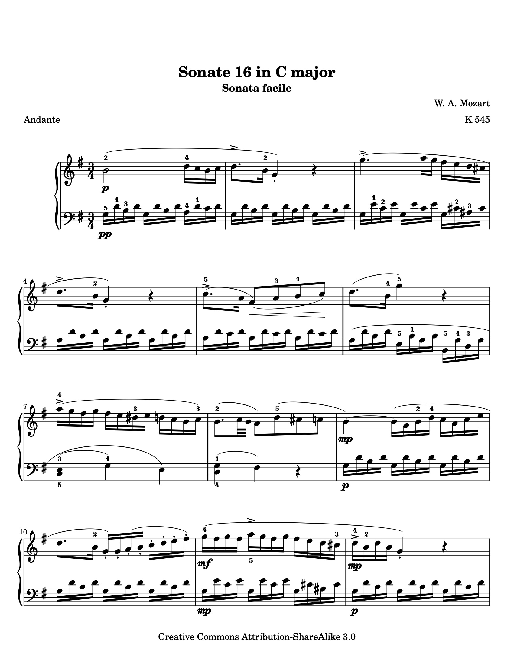 Sonata K. 545 in C sheet music — Movement II