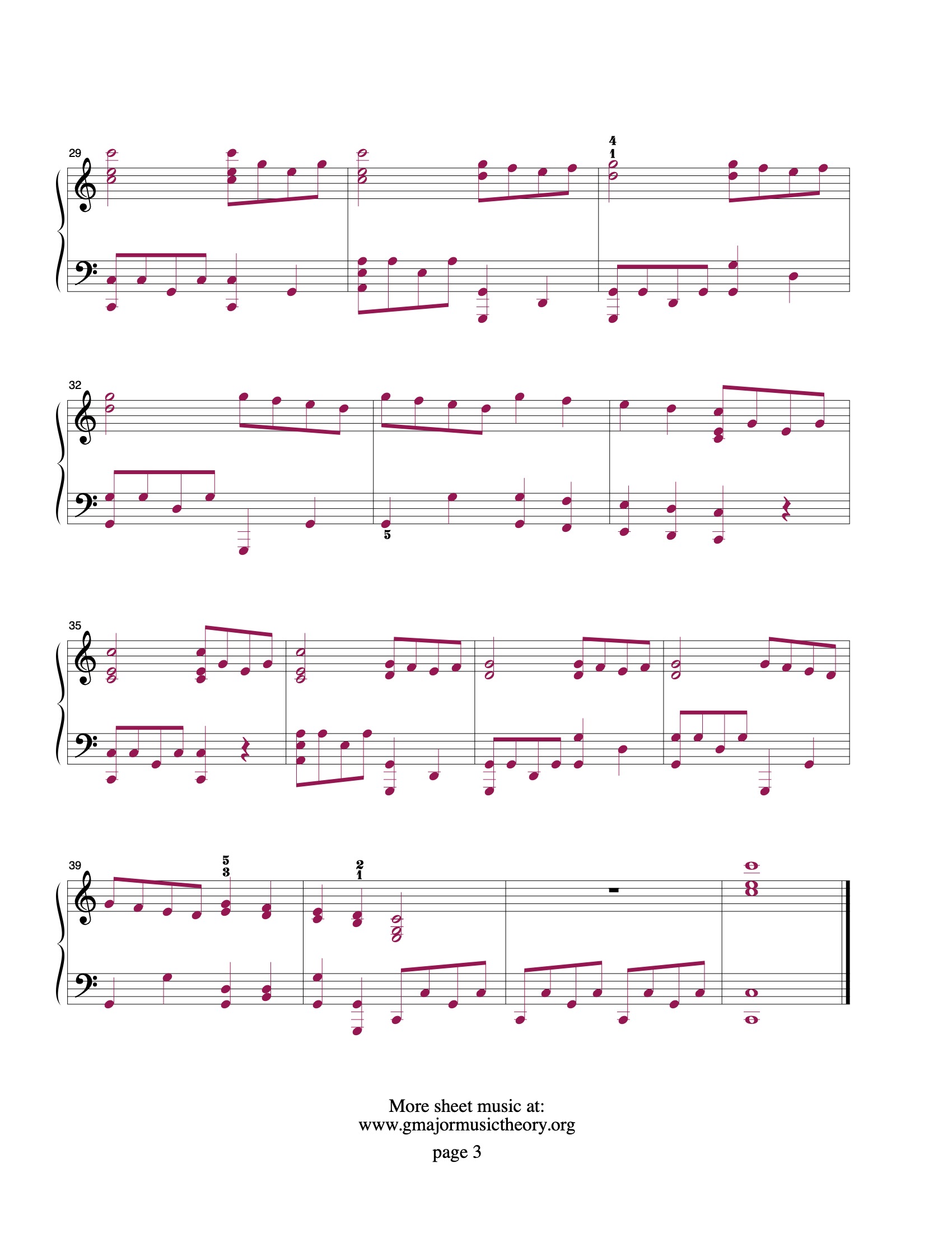 For Michelle sheet music — page 3 (color-coded)