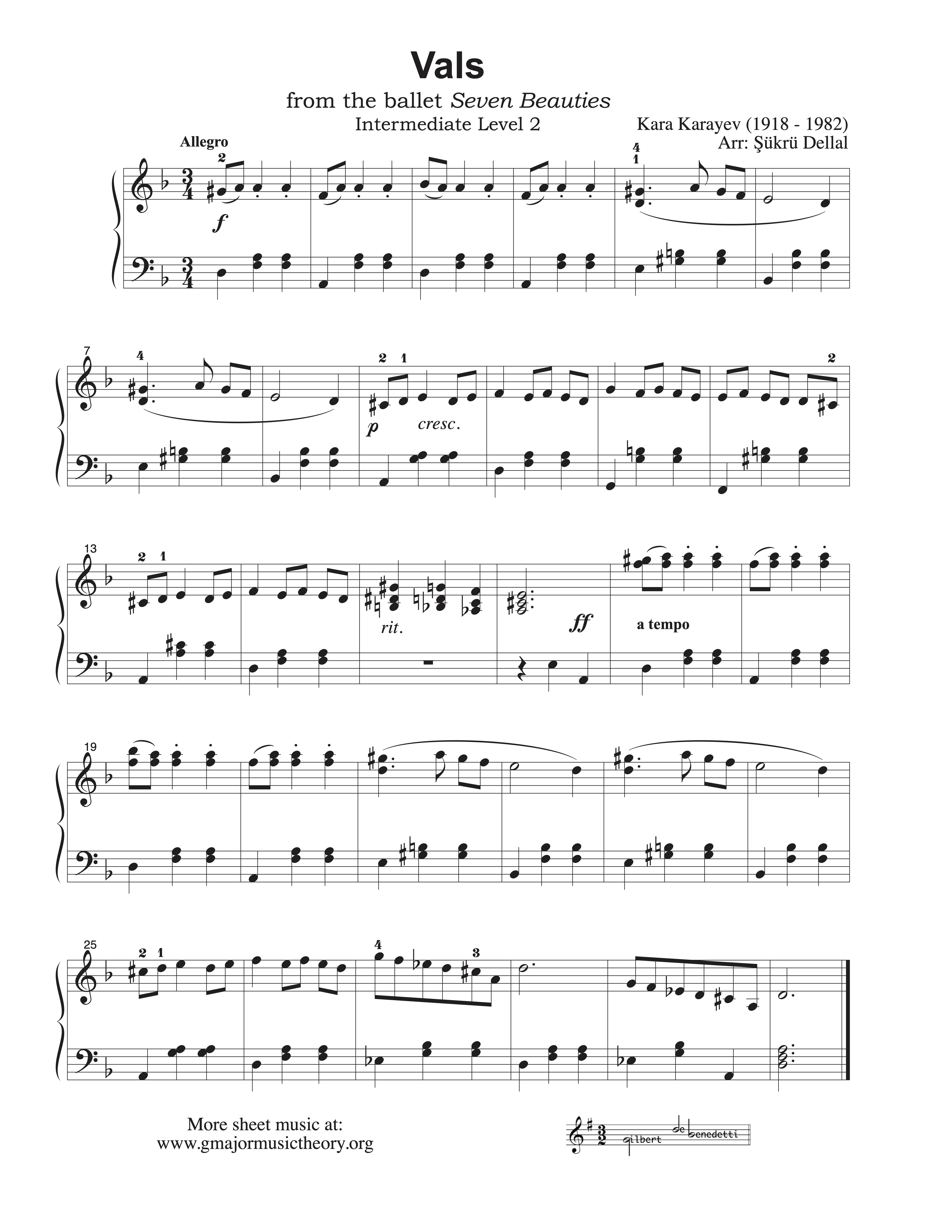 "Vals" sheet music
