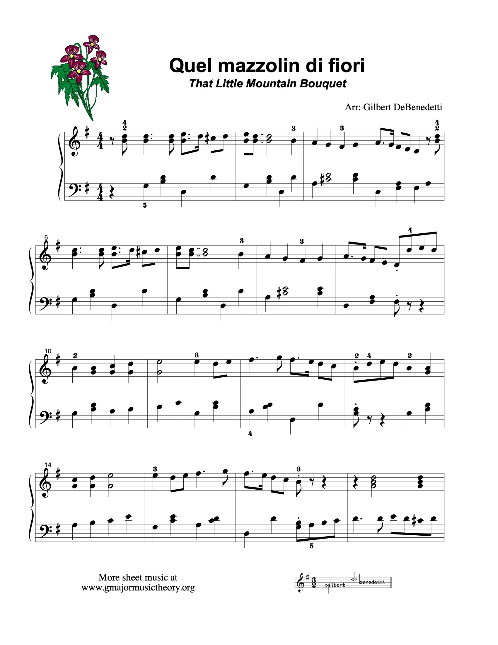 Quel mazzolin di fiori sheet music — page 1