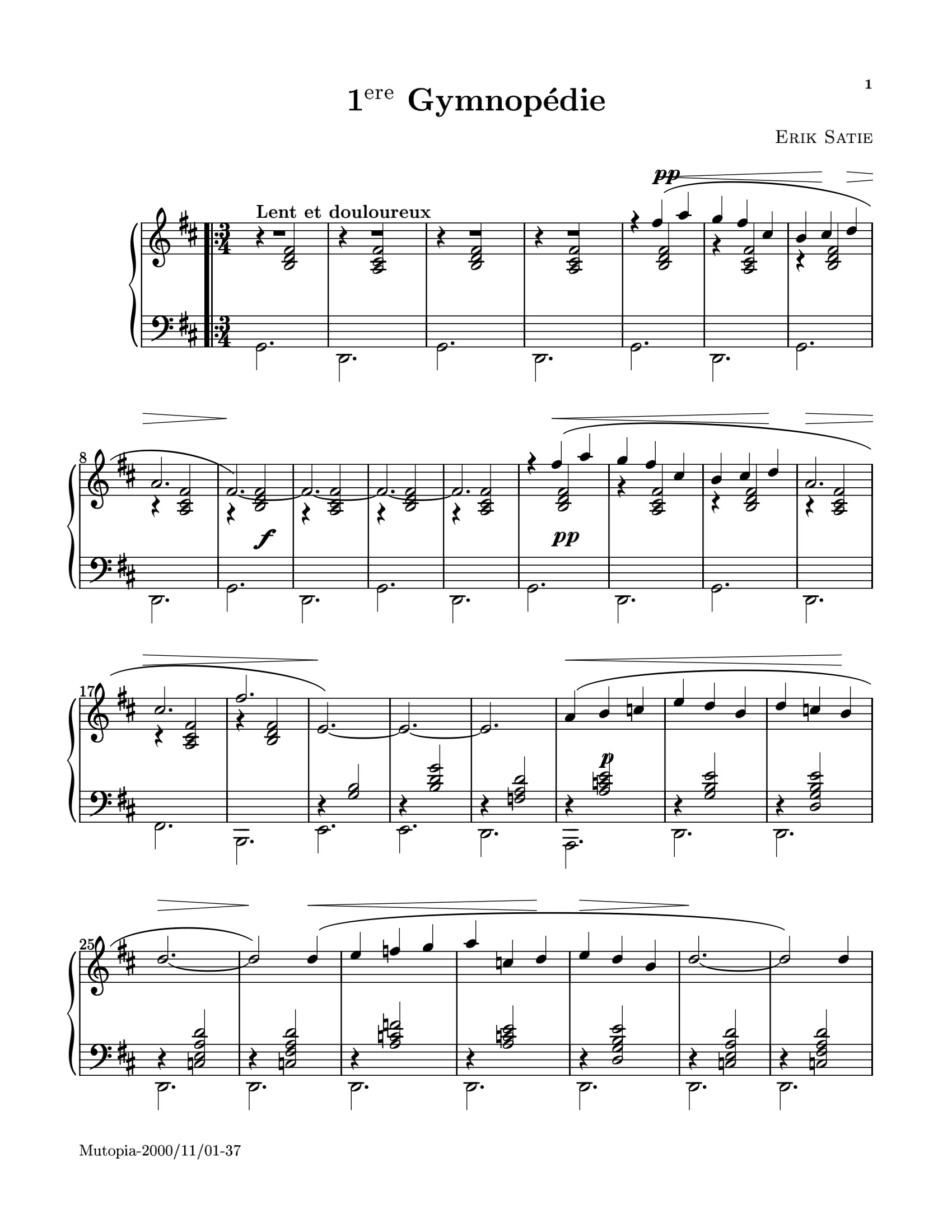 Gymnopedie No. 1 sheet music — page 1