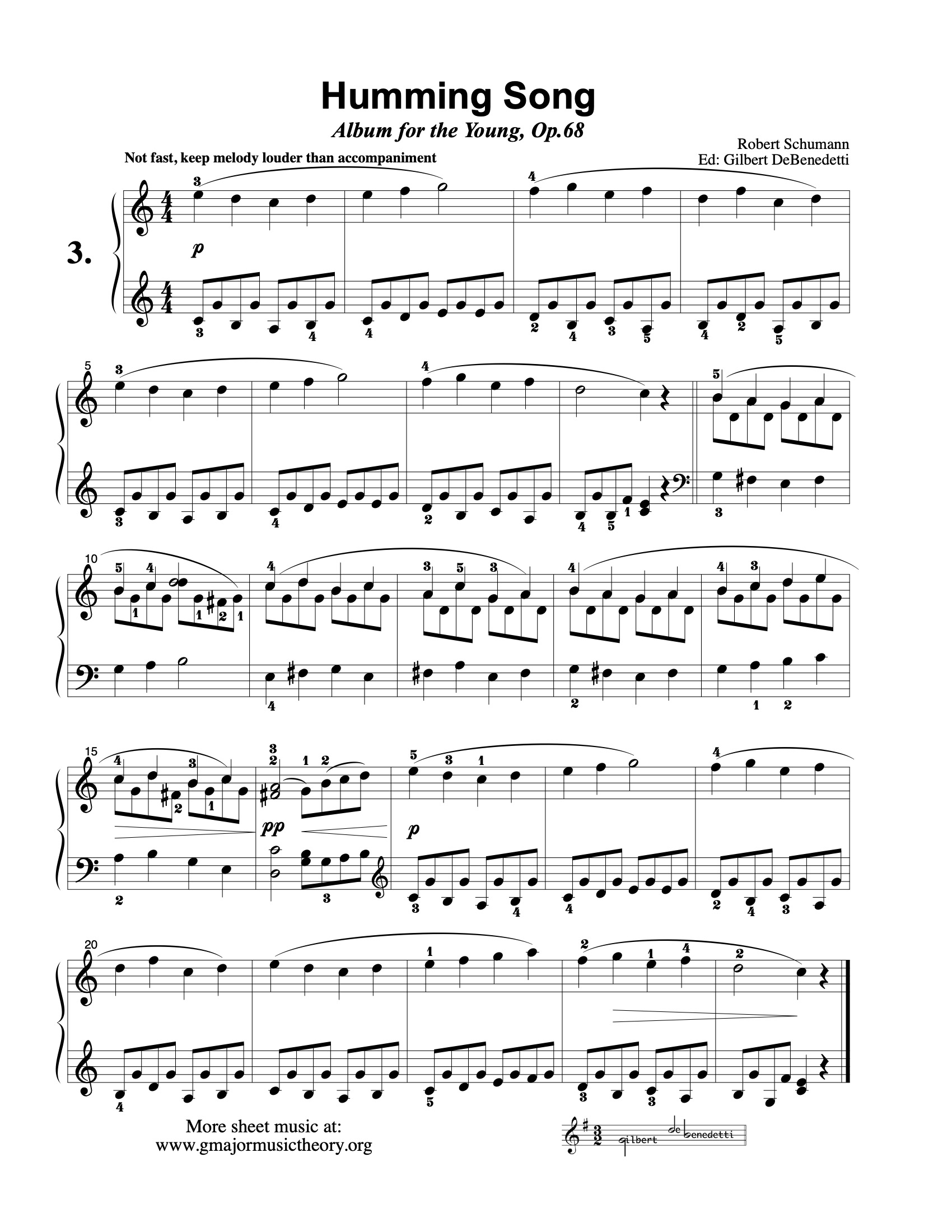 Humming sheet music