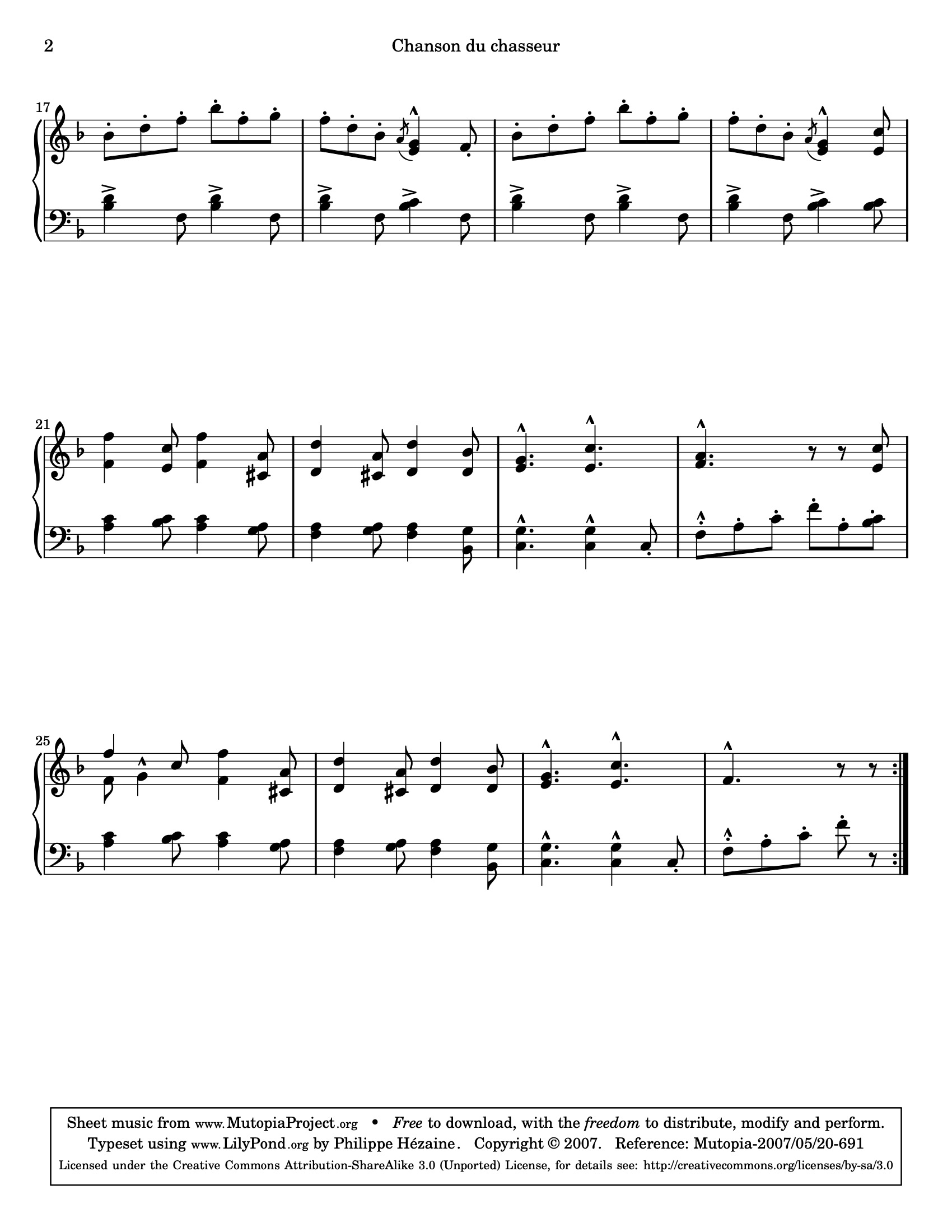 The Hunt sheet music — page 2
