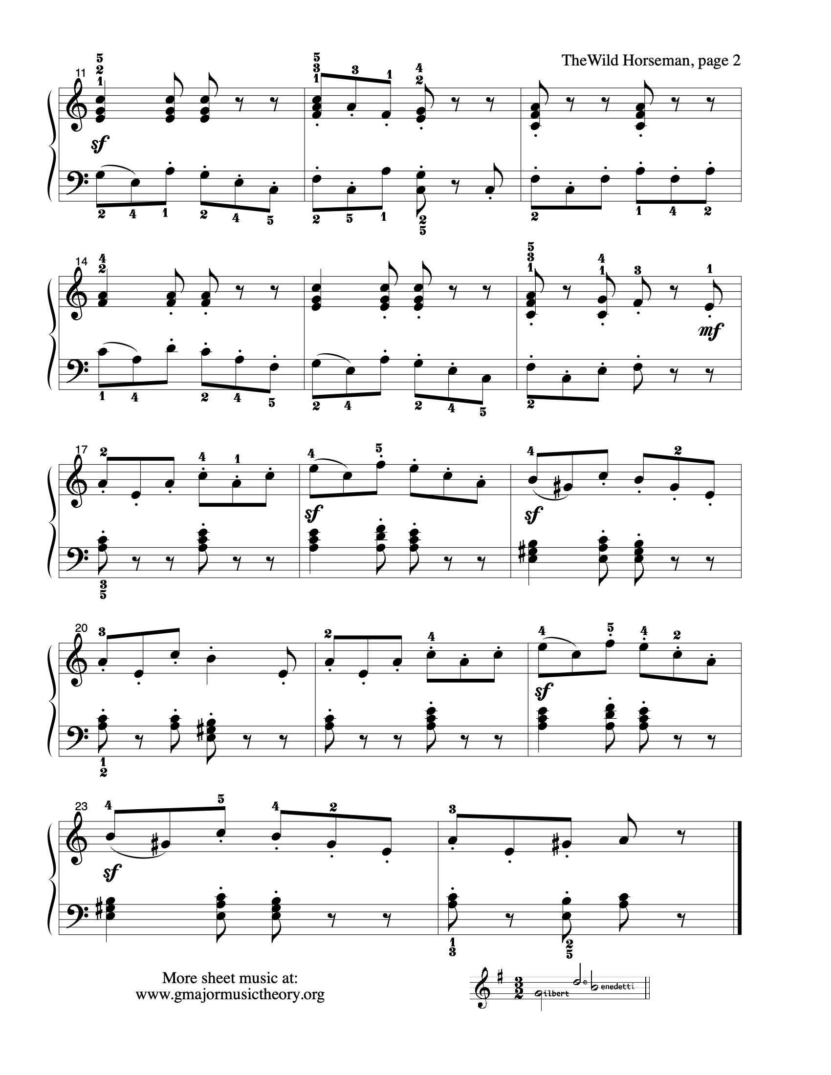 The Wild Horseman sheet music — page 2