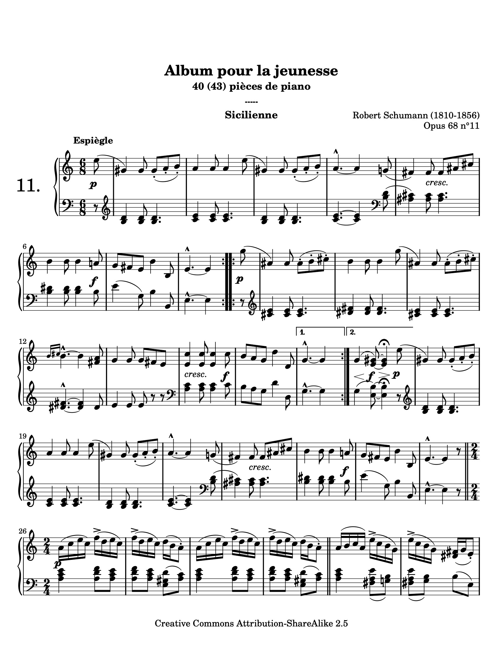 Sicilienne sheet music — page 1